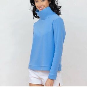 Dudley Stephens Park Slope Turtleneck in Terry Fleece Blue Size XL EUC